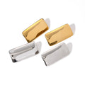 N&S Modern and Elegant 18K Gold Stainless Steel Stud Earrings with Rectangular Mirror Finish Stylish Jewelry