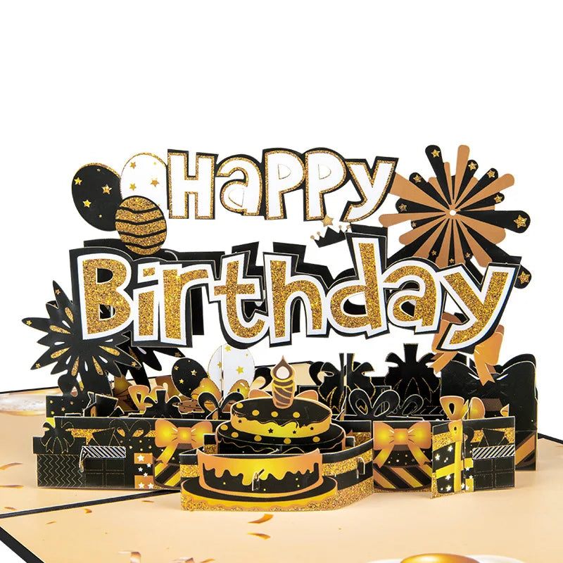 3D Paper Craft Birthday Gift Card Pop up Cards for Birthday