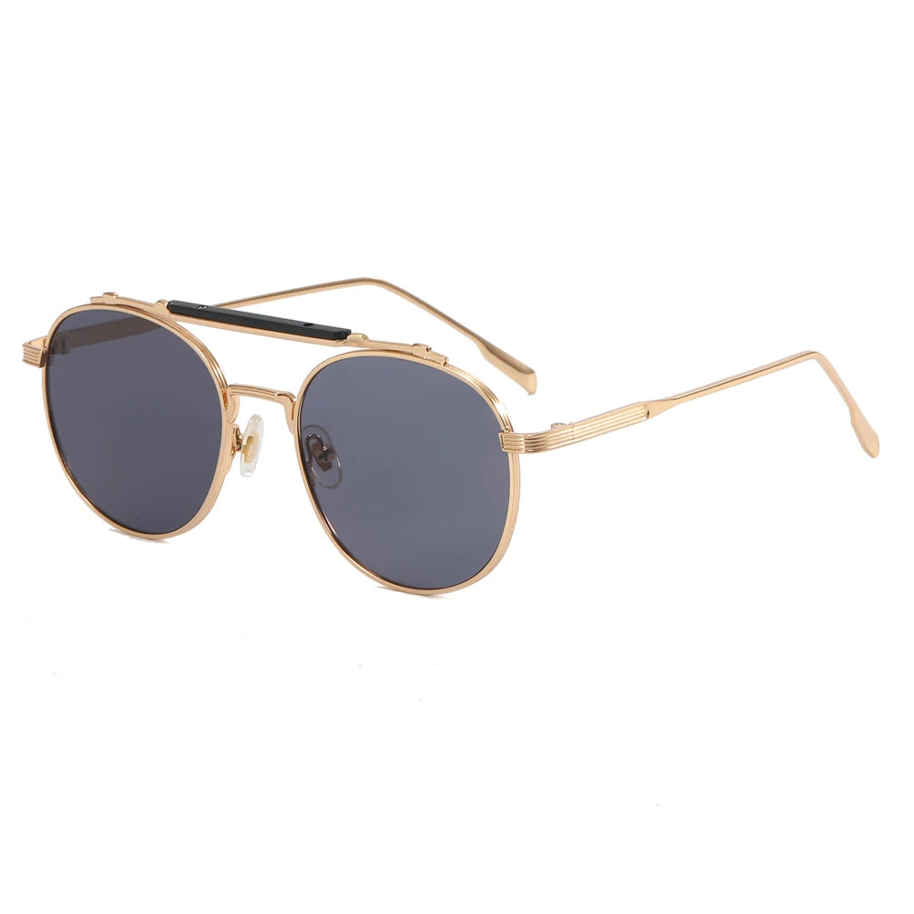 Superhot Eyewear 29961 Fashion 2023 Retro Round Flat Top Metal Frame Sunglasses