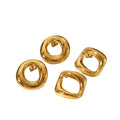 Dainty 18K Gold Plated Stainless Steel Geometric Earrings Hypoallergenic Small Oval Hollow Stud Vintage Style Clean Fit Women