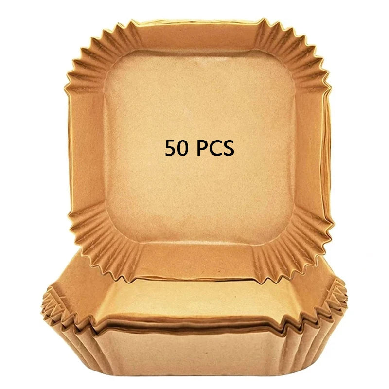20CM 50PCS/Pack Air Fryer Parchment Paper Liners Nonstick Basket Mat Frying Pan 8 Inch Oilproof Disposable Air Fryer Paper
