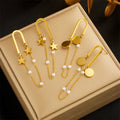 New Fashion Tarnish Free 18k Pvd Gold Plated Stainless Steel Star Tassel Women Earrings Jewelry