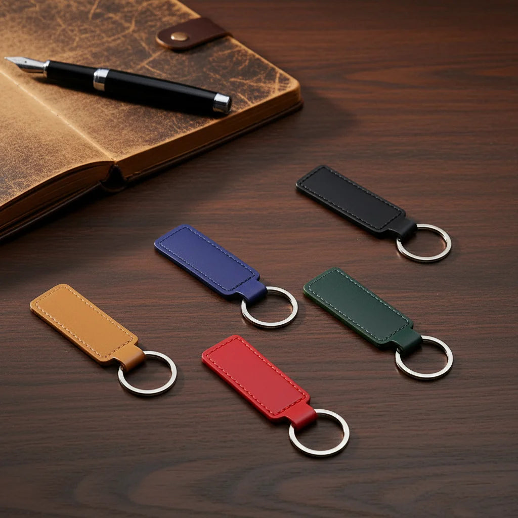 Wholesale Leather Keyring Key Holder Promotion Gift Blank Pu Leather Keychain