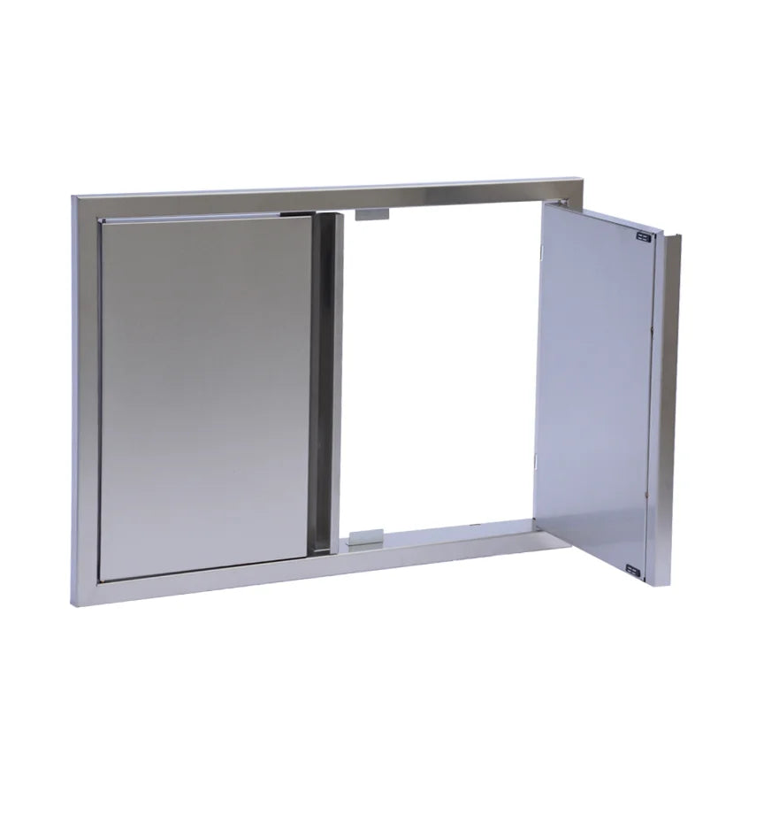 Modern Outdoor Kitchen BBQ Island 27 X 22 Double Door Storage Cabinets Stainless Steel SUS 304 Brushed Finish Hinge Accessories