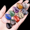 18*25mm Natural Crystal Amethyst Rose Quartz Green Aventurine Jade Stone Water Drop Pendant for Necklace DIY Jewelry Making