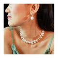 Latest Design Large Baroque Freshwater Pearl Drop Earrings 925 Silver White with Gold Plating for Wedding Party Gift for Women
