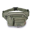 QXMOVING Canvas Multifunctional Fanny Pack Adjustable Strap Running Pouch Belt Small Chest Waist Zipper Closure Bag for Hiking