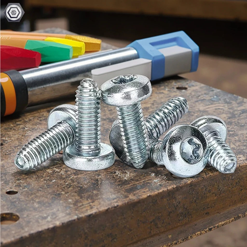 M2-M6 Pan Head Torx Anti-theft Screws DIN7500PE Triangle Teeth Self-tapping Screw Pan Head Thread Rolling Screw Blue White Zinc