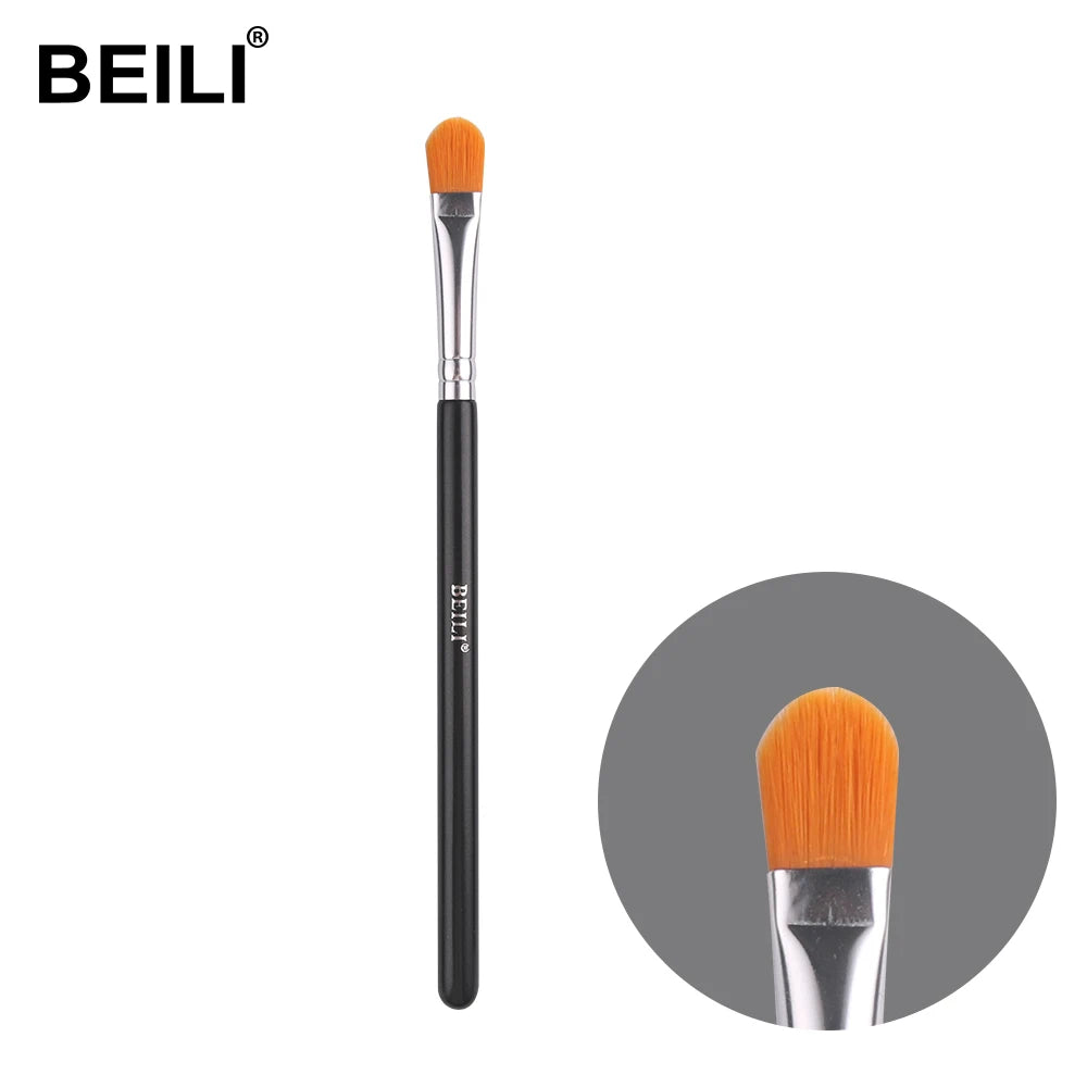 For Vegan Synthetic Eyeshadow Brush with Wood Handle for Face & Concealer Use-Customizable Makeup Tool