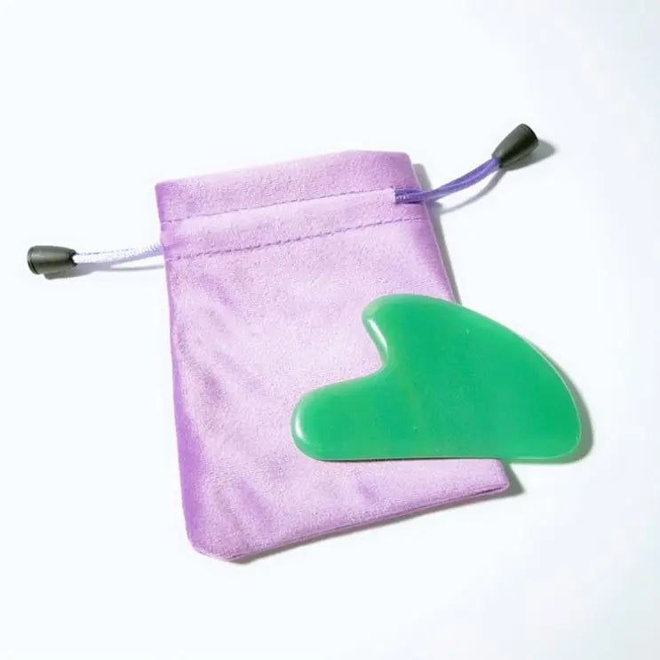 Diy Natural Face Massage Stone Heart Shape Guasha Scrapers Facial Tool Pink Green Aventurine Jade Gua Sha gua sha stone
