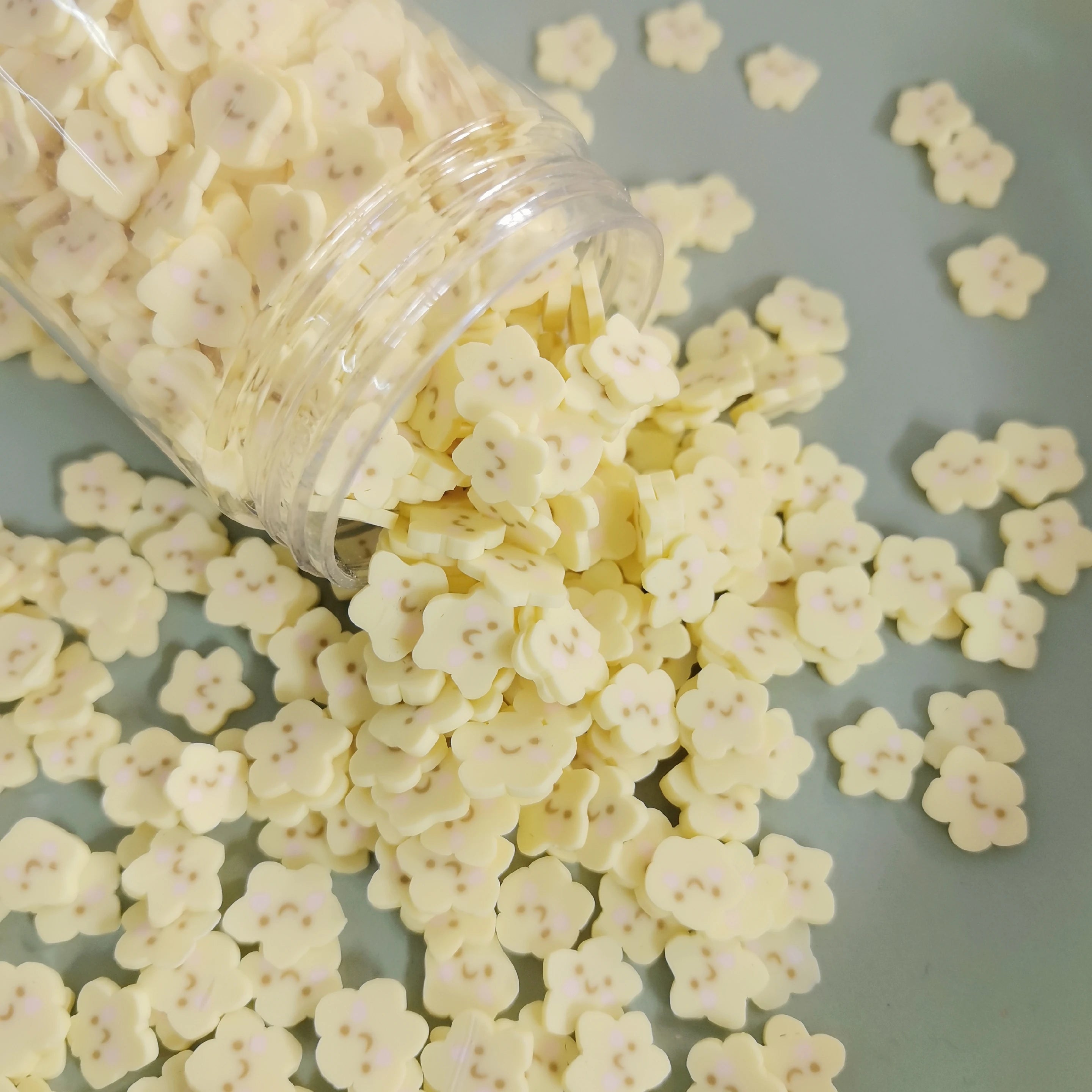 1kg Yellow Smile Flower Polymer Clay Sprinkles for Slime Decoration Use for Creative Slime Art