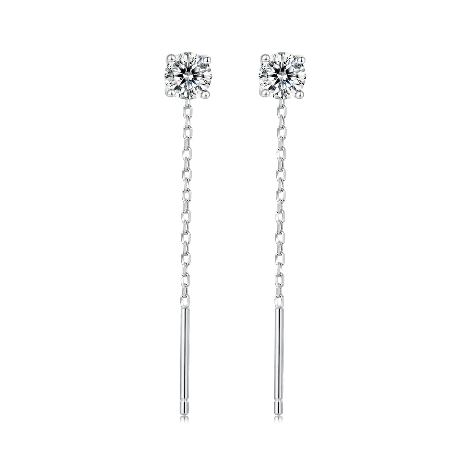 Factory Wholesale Classic Design Fashion Jewelry Sparkling Earrings Long Tassels 925 Sterling Silver Ladies Moissanite Earrings