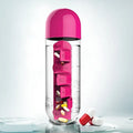 Hot Sale Travel Portable Plastic PP Daily Pill Box Organizer with Water Bottle Combine Accessory