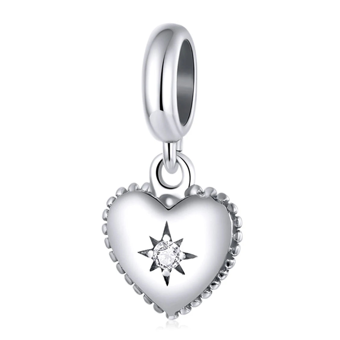 925 Sterling Silver Starburst Love Charm Dangle Beads Fit Charm Bracelet Bangle DIY Woman Fashion Jewelry Gift SCX132