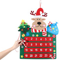Felt Christmas Countdown Calendar Reusable Reindeer Countdown to Christmas Hanging Advent Calendar 3D Christmas Countdown