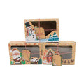 Christmas Cookie Boxes Doughnut Gift Boxes Bakery Box with Clear Windowsanta Snowman Holiday Designs with Xmas Ribbons for Gift