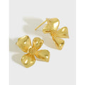 Newest Style S925 Sterling Silver Simple Flower Stud Earrings Female 18K Gold Earrings Fashion Jewelry Earrings Women Wholesale