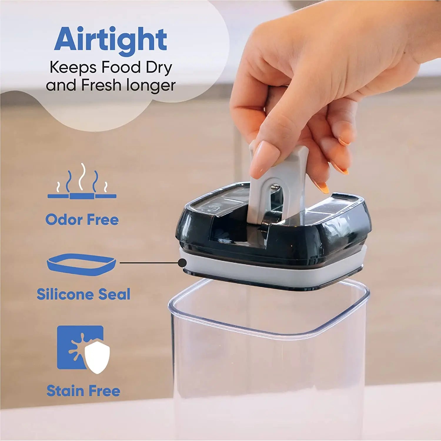 Wholesale 7 Pack BPA Free Plastic Bulk Food Storage Container Kitchen Organizer Airtight Cereal Container Set With Lids