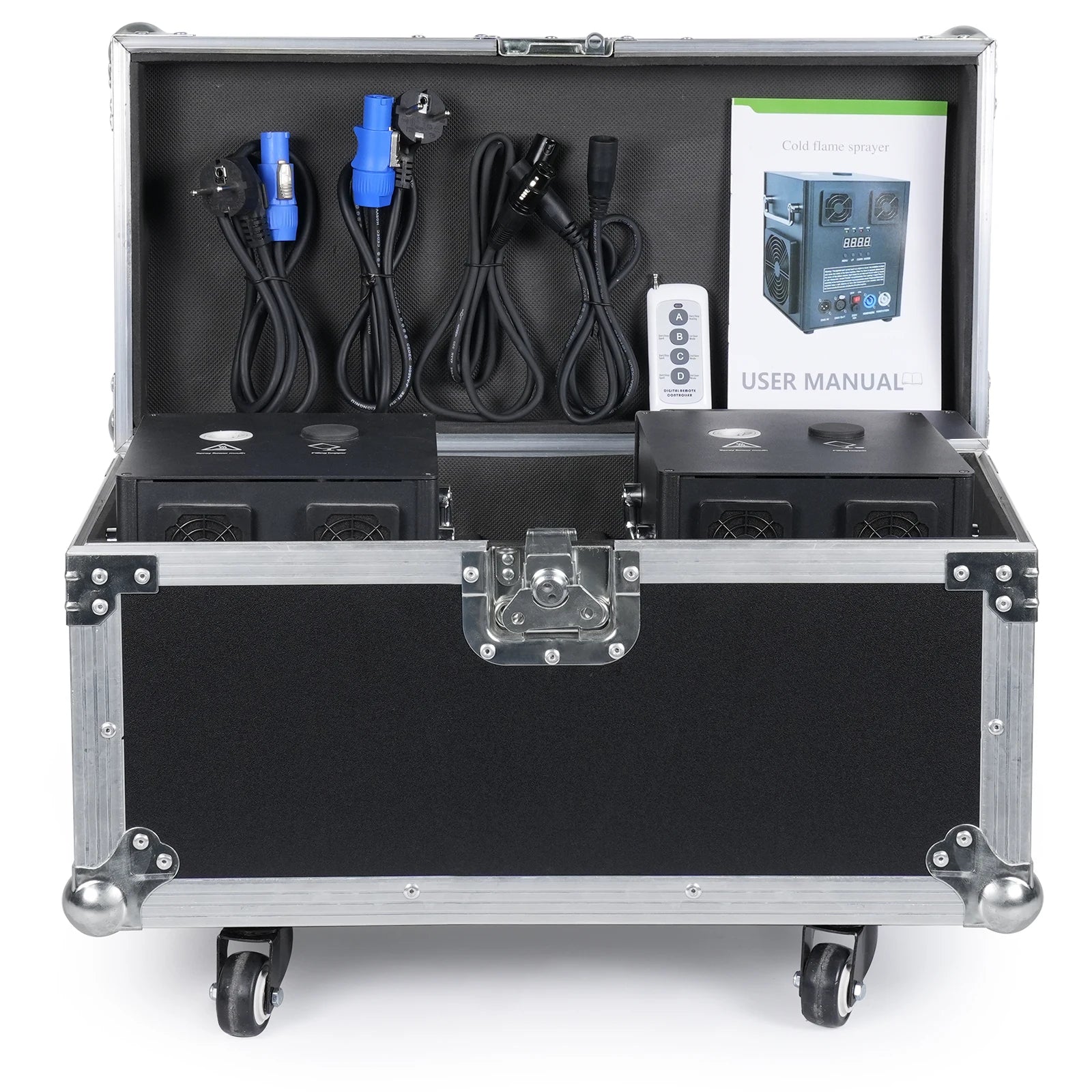 2Pcs Electronic 600W Sparkler Machine With Flight Case  Wedding Event Dmx512 With Wireless Remote Cold Spark Effect Machine