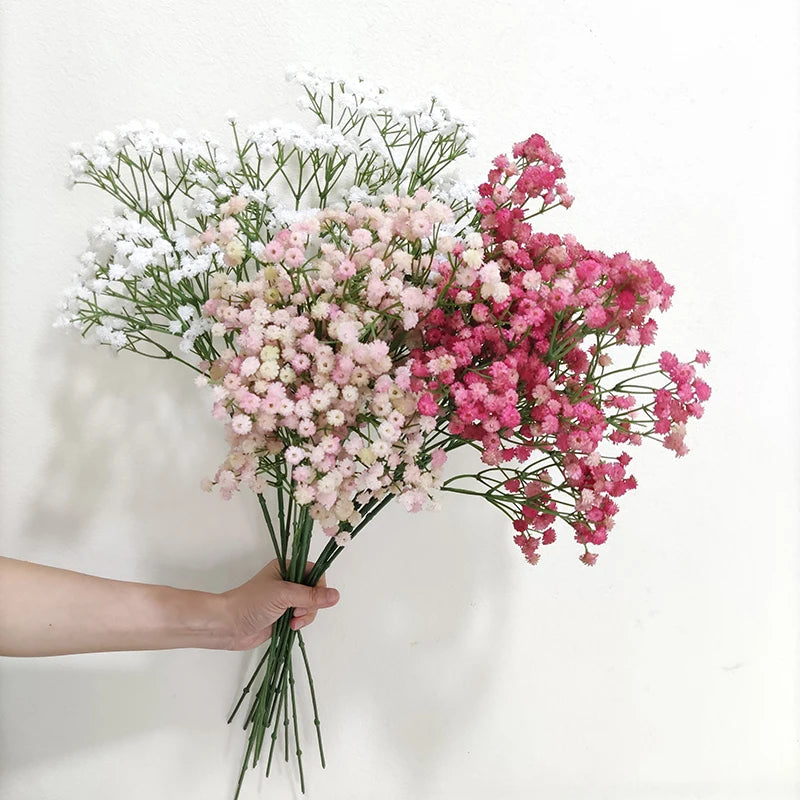 Wholesale Wedding & Home Decor Artificial Gypsophila Flower Real Touch Babysbreath 3 Branches Baby Breath Flower Artificial