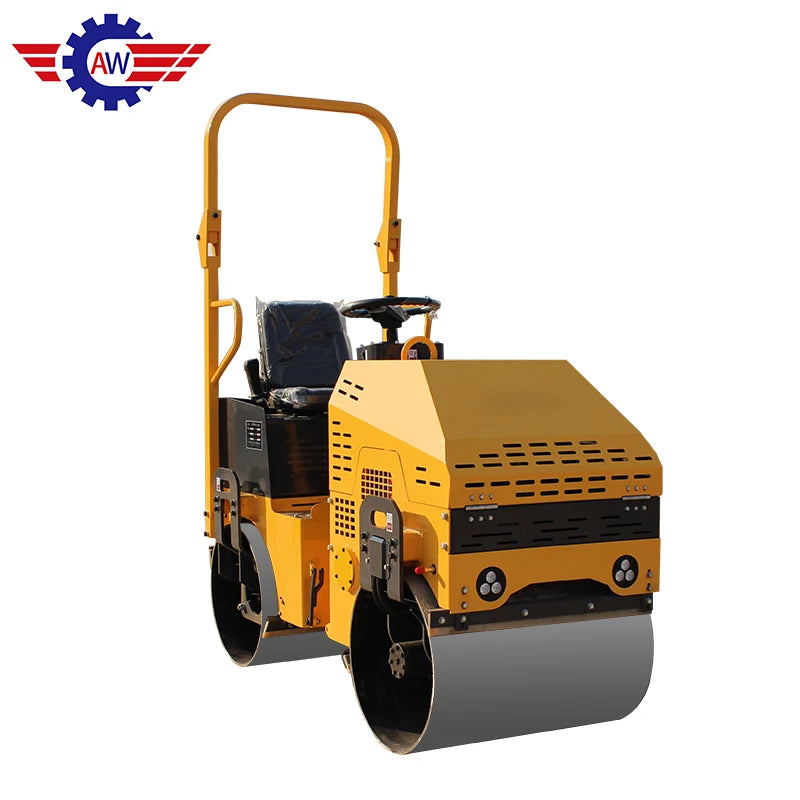 Brand New 1 Ton Full Hydraulic Double Wheel Drive Walking Vibratory Road Roller