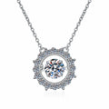 Hot Sale 925 Sterling Silver Necklace Female Moissanite Pendant Love Smart Clavicle Chain 1 Carat D Color Moissanite Necklace