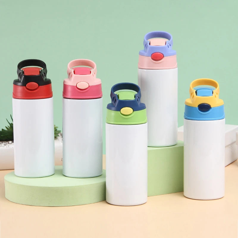 Thermal Sublimation Children's Cup Stainless Steel Thermos Flask Sippy Cup Straight Body Cup Bouteille D'eau Sublimation