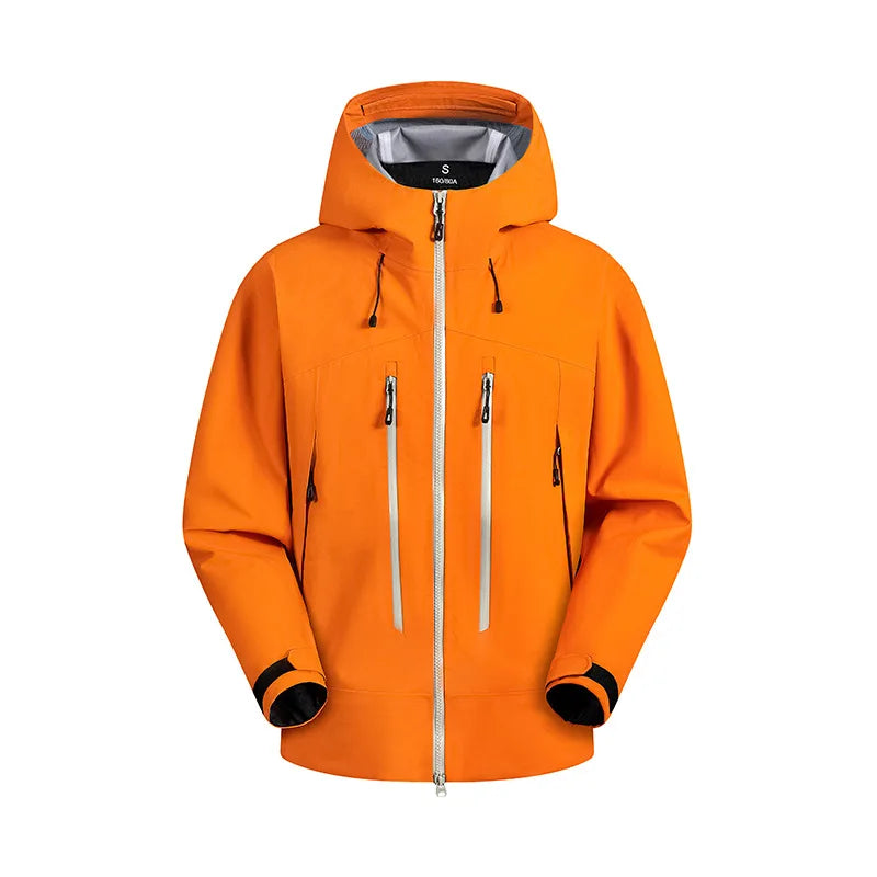 Men's High Quality Hard Shell Jacket Breathable Windbreaker Full Hood Waterproof Raincoat for Outdoor Autumn Plus Size Zipper