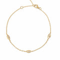 Custom Handmade Clear White CZ Bezel Setting Chain Bracelet 18K Gold Fashion Women Brass Jewelry