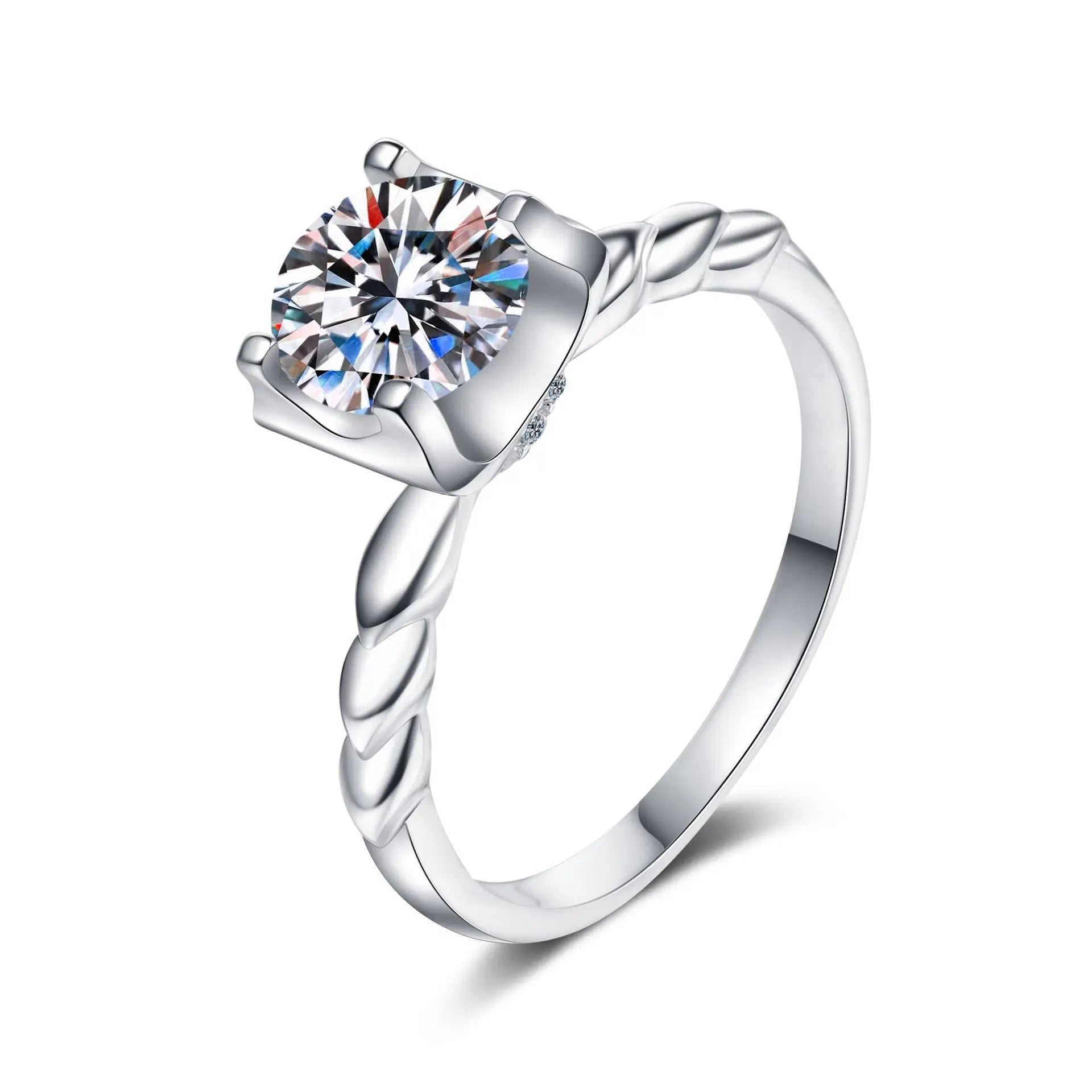 Hot Sale S925 Sterling Silver Moissanite Women's Wedding Rings Channel Setting 2.8g Elegant and Durable Veneer