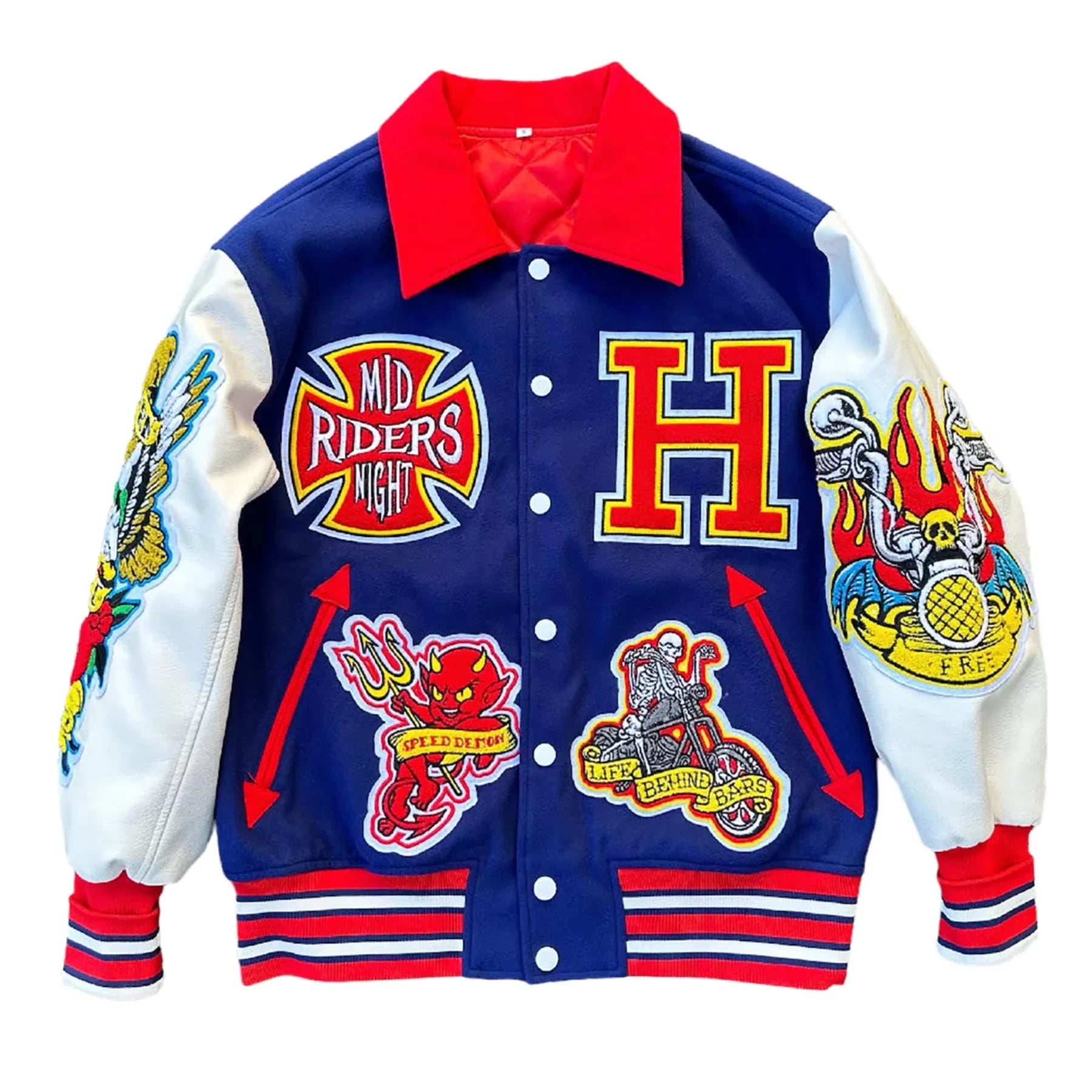 Street Wear Warm Winter Men's Letterman Bomber Jacket Coat Badge Chenille Embroidery Vintage Varsity Jacket