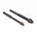 Glass Tile Porcelain Carbide Cross Tip Drill Bits Size 4 5 6 8 10 12mm with Quick Change Hex Shank for Hand Electric Drill Tools