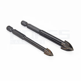 Glass Tile Porcelain Carbide Cross Tip Drill Bits Size 4 5 6 8 10 12mm with Quick Change Hex Shank for Hand Electric Drill Tools