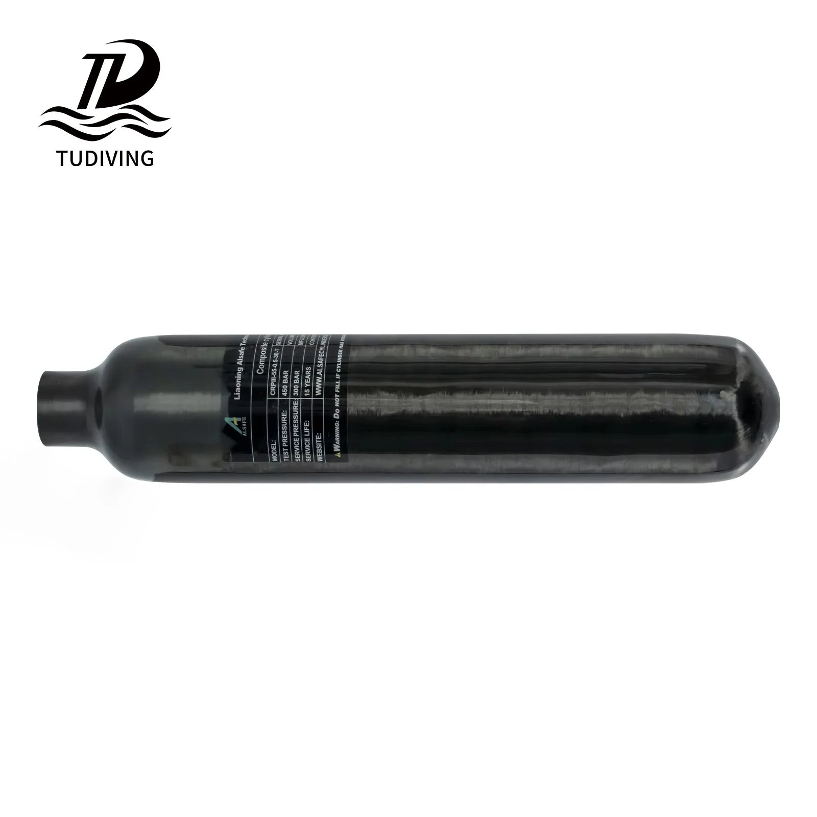 TUDIVING Portable ODM OEM 0.5L 500CC High Pressure  4500psi 300bar Hunting Carbon Fiber Air Tank Gas Cylinder for Paintball Game