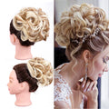 AliLeader Trendy Natural Elastic Curly Messy Bun Synthetic Hair Chignon Scrunchie Hair Extension Donut Bun Hairpiece