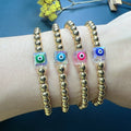 Fashion Small Evil Eye Charm Bracelet for Women Metal Plated Gold Adjustable Chain Resin Jewelry