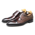 Top Layer Cowhide Business Dress Shoes for Men Lace-Up Waterproof Breathable Durable Genuine Leather Derby Shoes