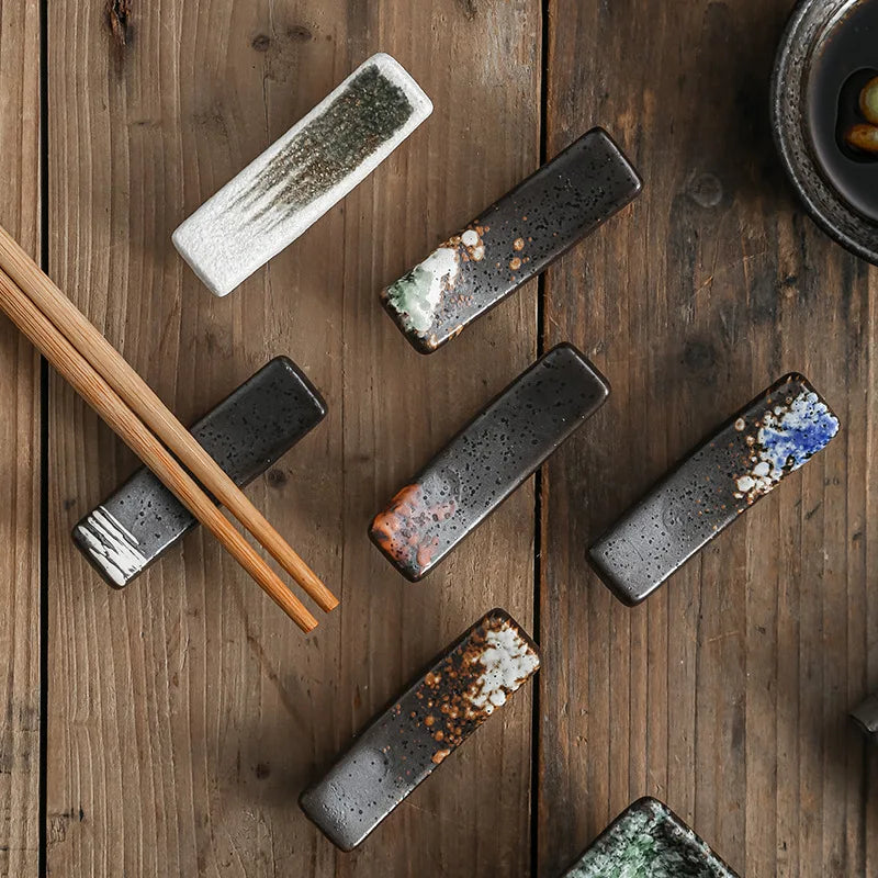Wholesale  Restaurant Home Porcelain Chopstick Rest  Reusable Vintage Porcelain Spoon Knife Fork Chopsticks Holder