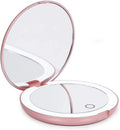 Custom Logo Personalized 7X Magnification LED Lighted Bronze Finish Desktop Cosmetic Mirror USB Rechargeable Foldable Dual-Sided