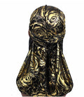 Hot Selling Breathable Multifunctional Satin Doo Rags Flower Rose Design Women/Men's Silk Rose Durags Made Polyester Custom MegaBDM