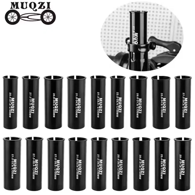 MUQZI 16051 100mm Alloy Black Bicycle Seat Post Adapter Bike Seatpost Shim Saddle Tube Conversion Bike Parts
