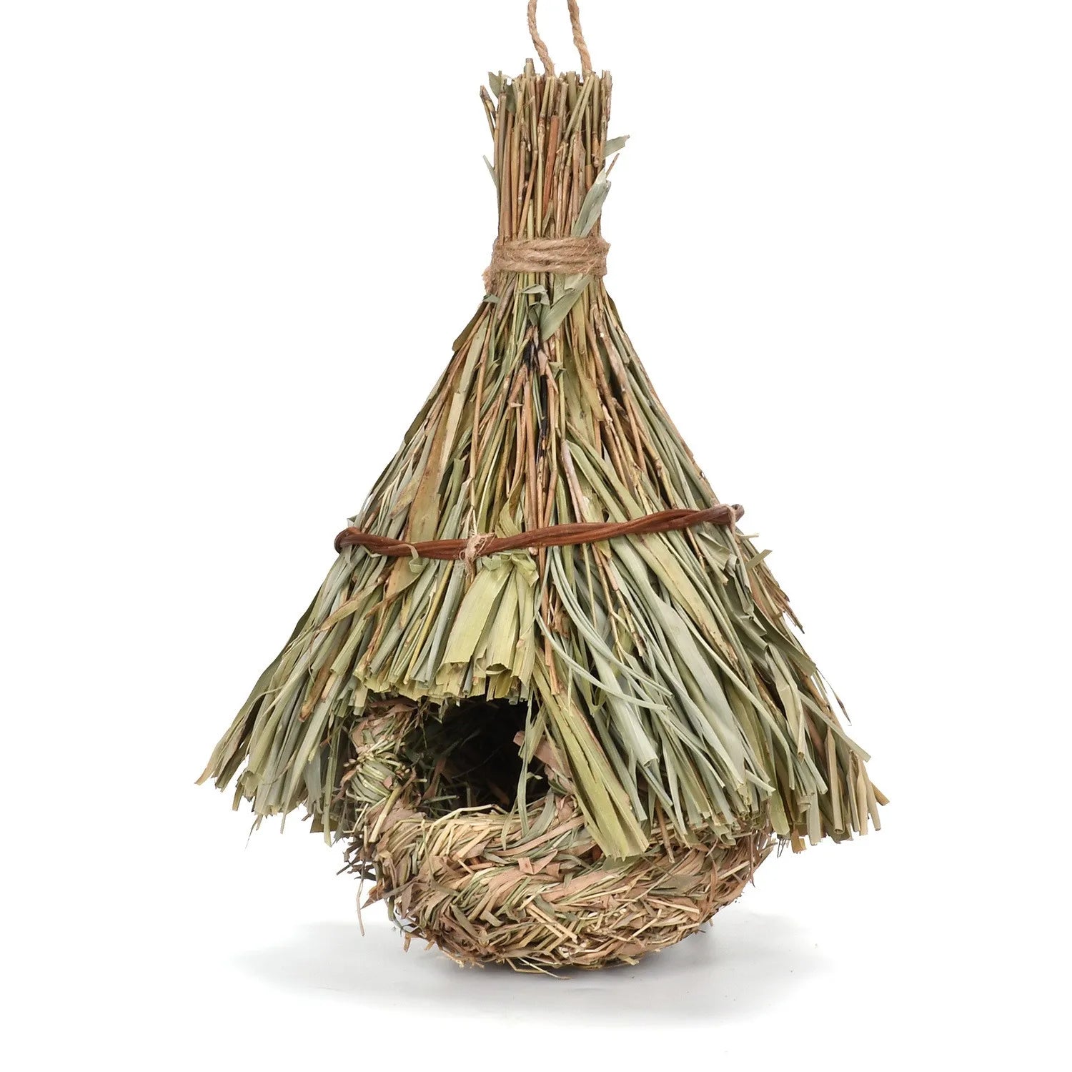 Handmade Bamboo Leaf Woven Bird Nest Kindergarten Diy Environmental Layout Garden Decoration Straw Hanging Bird Hous