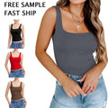 Custom Logo Women's Gift T-shirt Summer Fashion Sleeveless Tank Top Party Gift Slim Fit Ribbed Crop Top Birthday Gift Choice