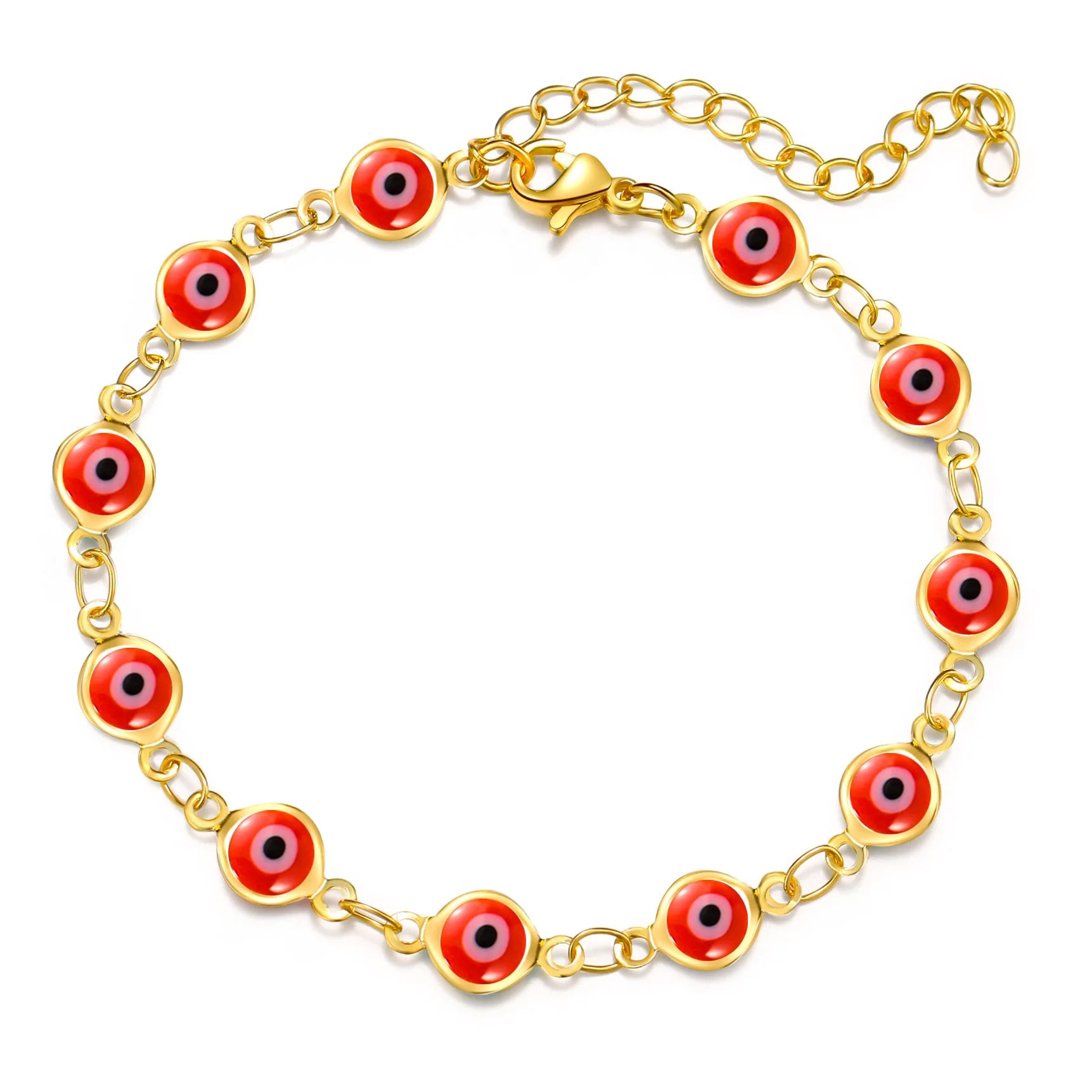 Amulet Nazar Oval Evil Blue Eye Charm Bracelet High Quality Gold Silver Color Brass Chain Bracelets for Women Men