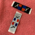 France Flag logo Woven Clothing Labelboth Sides Luxury Brand Name Woven Textile Label