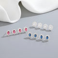 Stylish Wholesale Silver Earrings 925 Colorful Zircon Silver Flower Stud Earrings for Women