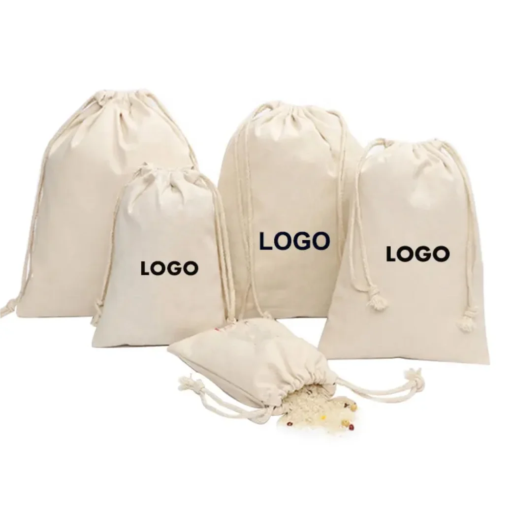 Custom Gift Eco Friendly Reusable Muslin Canvas Organic Cotton Shoulder Closure Bag for Promotion Gifts or Shopping MegaBDM