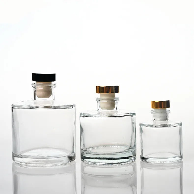 Wholesale Empty Round 50ml 100ml 120ml 200ml Diffuser Glass Bottle with Screw Lid