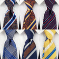 Striped Yellow Blue 8cm Silk Tie Men's Tie Wedding Business Formal Occasion Party Casual Gift Accessories