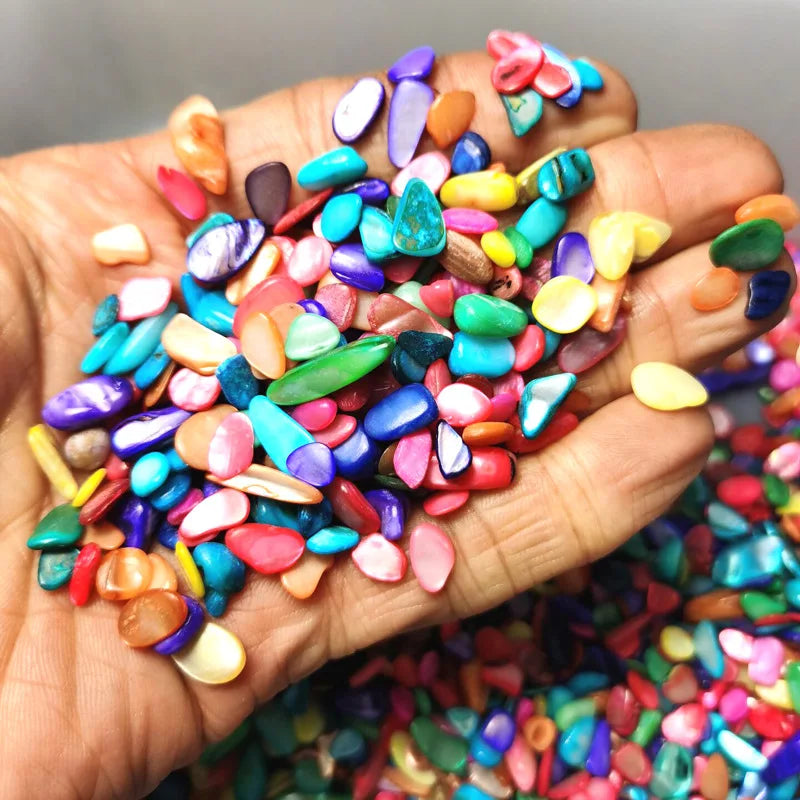 HZ Gemstone Colored shell gravel Chips polished tumbled stones